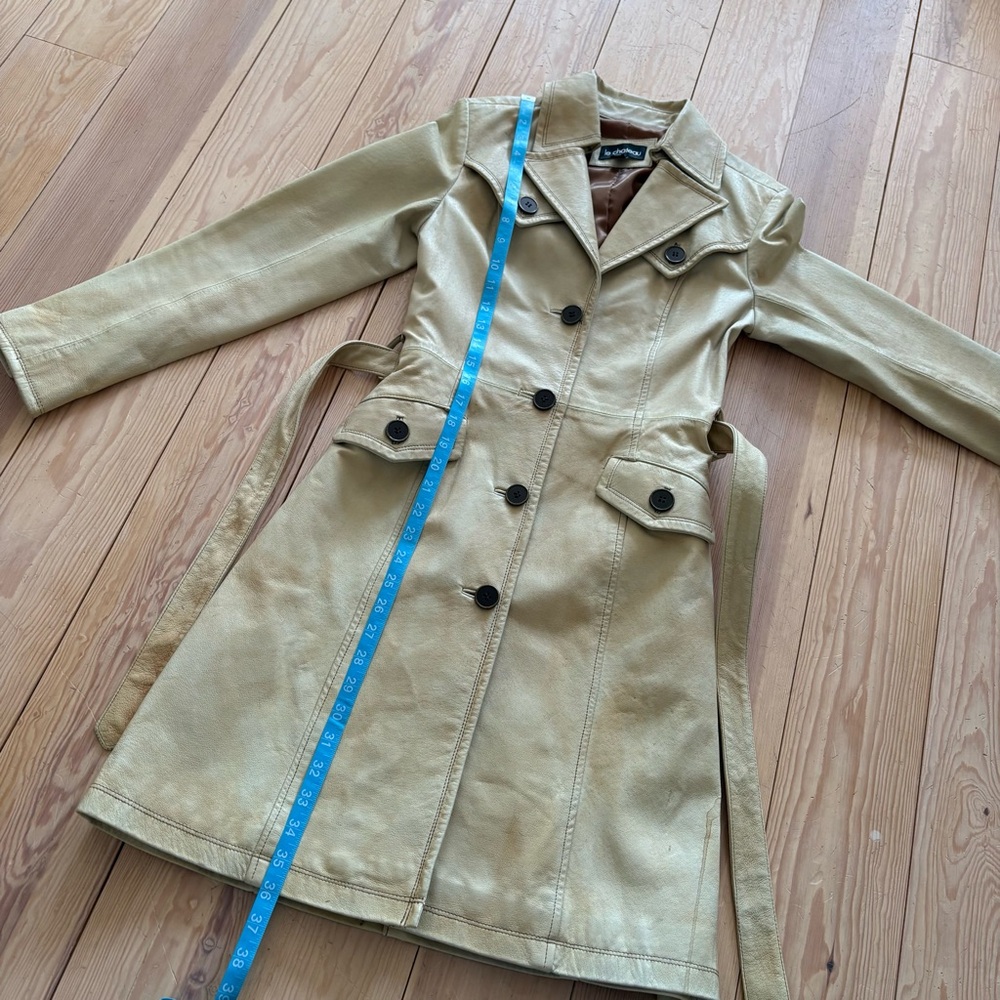 Vintage Le Chateau 70s Style Leather Trench Coat - Picture 6 of 16